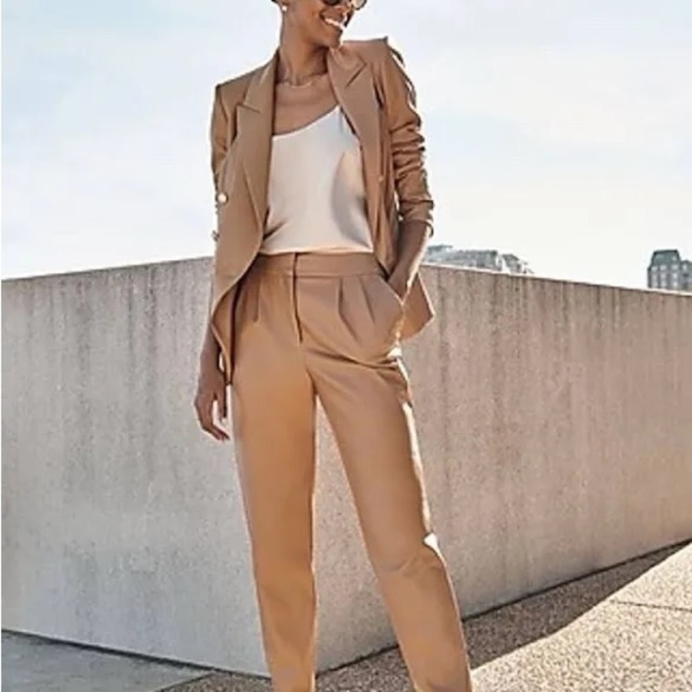 Women's Tan Faux Leather Pants